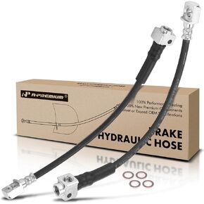 A-Premium Rear Brake Hydraulic Hose Compatible with Chevy, Buick, GMC, Isuzu, Oldsmobile and Saab Models - SSR, Trailblazer EXT, Rainier, Envoy, Envoy XL/XUV, Ascender, Bravada, 9-7x, Pack of 2