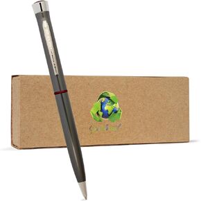 Garland Recycled Metal Twist Pen - Made in USA - Eco-Friendly Pen for Gifts, Professional, Post-Consumer Recycled Metal With Recycled Gift Box, Refillable with Universal #1 Refill - Red & Chrome