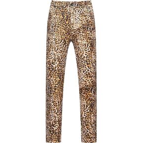Lars Amadeus Animal Pattern Dress Pants for Men's Big and Tall Flat Front Printed Trouser
