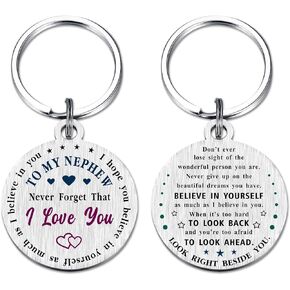 Nephew Graduation Gifts- Keychain for Nephew Father's Day Birthday Christmas