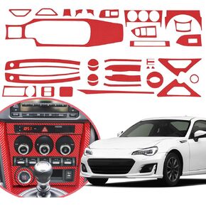 Compatible with 35PCS Decorative Interior Protection Carbon Fiber Sticker for Subaru BRZ Scion FR-S Toyota GT86 2016 2017 2018 2019 2020 (Red)