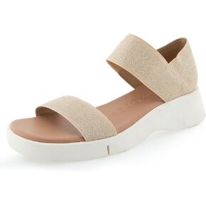 What's What Women's Freedom Sport Sandal, Soft Gold Elastic, 8.5
