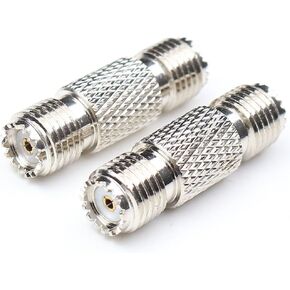 Mini UHF Female to Mini UHF Female Connectors Pl259 Adapter Mini UHF Female Coupler RF coaxial Coax Cable Connector for Amateur Radio Citizens Band Radio Marine VHF Radio 2Packs