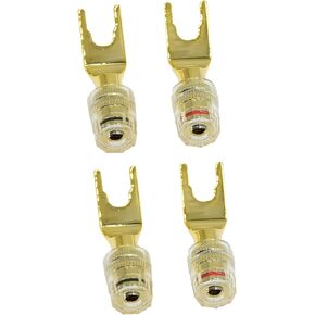 4Pack Y to Banana Female Y-Type Connector Deadbolt Flex Banana Adapter Plug to 4mm Female Bananas Jack Center Surround Wire for Spring Loaded Speaker
