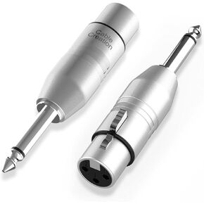 CableCreation 1/4" TRS to XLR Adapter 2Pcs, Balanced 6.35mm to XLR，1/4 inch TRS Male to XLR Female, 1/4 to XLR Microphone Connector, Quarter Inch 6.35mm to XLR for Mixers, Speaker, Amplifiers