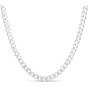 KEZEF Sterling Silver 7.5mm Curb Link Chain for Men or Women Made in Italy Creations