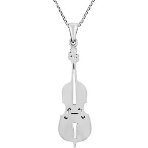 AeraVida Cute Orchestra Violin or Cello Muscial Instrument Charm .925 Sterling Silver Pendant Necklace for Music Inspired Fashion with a Trendy Casual Vibe