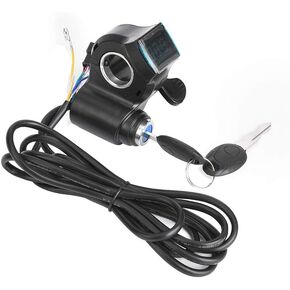 E-Bike Battery Voltage Display, Thumb Throttle Digital LCD Battery Power Switch E-Bike Acccessory