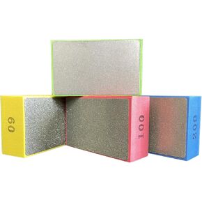 4 قطع من وسادات تلميع اليد الماسية من EKDJKK، وسادات طحن زجاجية مكعبات تلميع ماسية لطحن زجاج بلاط السيراميك، مكعبات صنفرة تلميع كتلة 60#، 100#، 200#، 400# in Kuwait