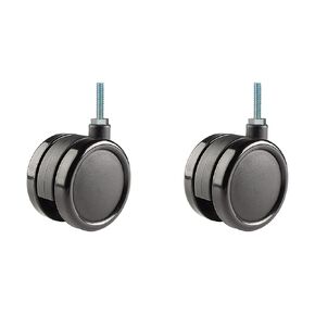 TWUN-75U-T03-BK عجلة نايلون بقطر 3 بوصات غير مغطاة بالفرامل، قطر 1/4-20 بوصة × جذع ملولب بطول 1 بوصة، نطاق سعة 132 رطل، أسود