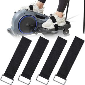 TOBWOLF 4PCS Ellipse Leg Exerciser Machine Pedal Straps, Adjustable Elliptical Trainer Straps for Under Desk, Elliptical Peddler Foot & Leg Training Strap for Fitness Home Sports Office Accessories