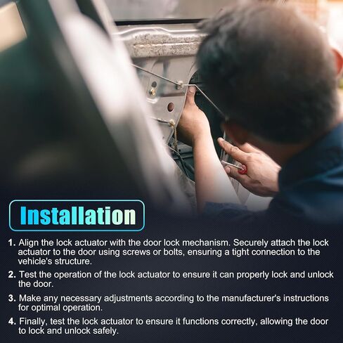 X AUTOHAUX بديل محرك قفل الباب الأمامي الأيسر للسائق مع كابل لسيارة Hyundai Sonata 2008-2010 مجموعة مشغل مزلاج الباب استبدال رقم 813103K520 أسود in Saudi Arabia