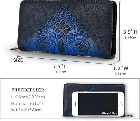 Women Wallet Leather Large Capacity Credit Card Phone Purse With Zipper Green in Saudi Arabia