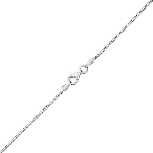 PORI JEWELERS 925 Sterling Silver 1.5mm Diamond Cut Heshe Link Chain Necklace- Unisex Chain Necklace in Saudi Arabia