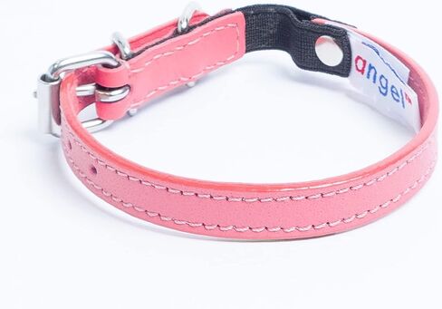 طوق القطط من الجلد الطبيعي الآمن على جبال الألب | طوق مطاطي قابل للانفصال مصنوع يدويًا | خفيفة الوزن وقوية | مثالية للقطط الصغيرة التي تتغذى بشكل جيد | مستلزمات الحيوانات الأليفة آنجل (10 بوصة × 1/2 بوصة، وردي علكة) in Kuwait