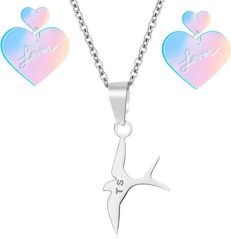 3pcs Necklace Seagull Necklace LOVE Heart Earrings Set Earrings Acrylic Dangle Drop Earrings Necklace Earrings Gifts in Kuwait