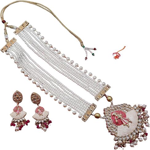 مجموعة قلادة كوندان مجموعات المجوهرات الهندية للنساء مجموعات مجوهرات بوليوود للنساء مجوهرات الزفاف الهندية KN006 in Kuwait