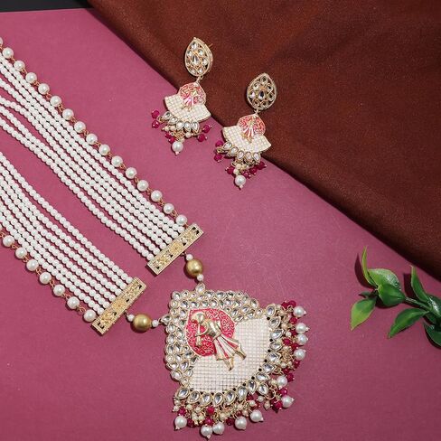 مجموعة قلادة كوندان مجموعات المجوهرات الهندية للنساء مجموعات مجوهرات بوليوود للنساء مجوهرات الزفاف الهندية KN006 in Kuwait