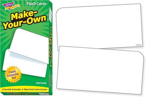 TREND ENTERPRISES: Make-Your-Own Skill Drill Flash Cards, Create, Customize, Test, Versatile & Durable, Make Flash Cards & Games, 100 Blank Cards Included, Ages 3 and Up in Saudi Arabia