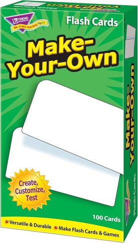 TREND ENTERPRISES: Make-Your-Own Skill Drill Flash Cards, Create, Customize, Test, Versatile & Durable, Make Flash Cards & Games, 100 Blank Cards Included, Ages 3 and Up in Saudi Arabia