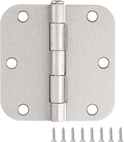 3 Pack of Door Hinges Satin Nickel 3.5 Inch x 3.5 Inch Interior Door Hinges with 5/8" Radius in Saudi Arabia