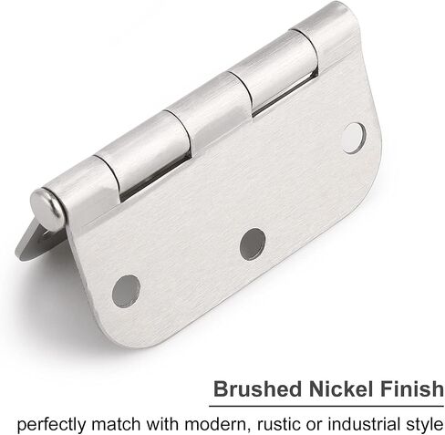3 Pack of Door Hinges Satin Nickel 3.5 Inch x 3.5 Inch Interior Door Hinges with 5/8" Radius in Saudi Arabia