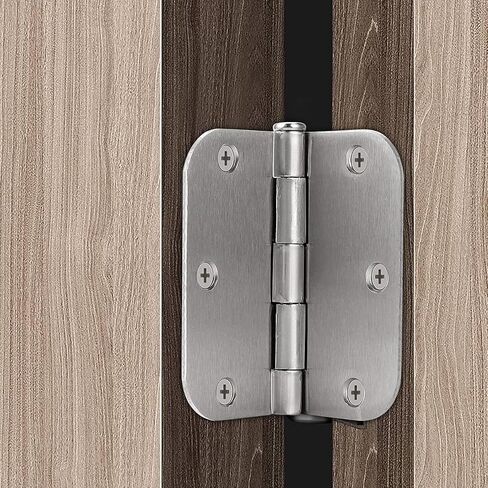 3 Pack of Door Hinges Satin Nickel 3.5 Inch x 3.5 Inch Interior Door Hinges with 5/8" Radius in Saudi Arabia