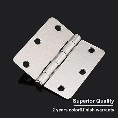 3 Pack of Door Hinges Satin Nickel 3.5 Inch x 3.5 Inch Interior Door Hinges with 5/8" Radius in Saudi Arabia