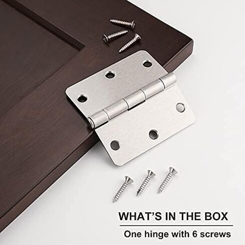 3 Pack of Door Hinges Satin Nickel 3.5 Inch x 3.5 Inch Interior Door Hinges with 5/8" Radius in Saudi Arabia