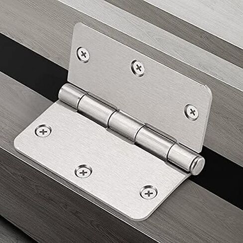 3 Pack of Door Hinges Satin Nickel 3.5 Inch x 3.5 Inch Interior Door Hinges with 5/8" Radius in Saudi Arabia