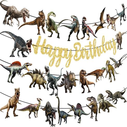 Dinosaur Birthday Party Banner Dinosaur Birthday Party Decorations 4Pcs Dino Theme Hanging Banners T-Rex Party Cutout Banner for Dinosaur Roar Baby Shower Supplies in Saudi Arabia