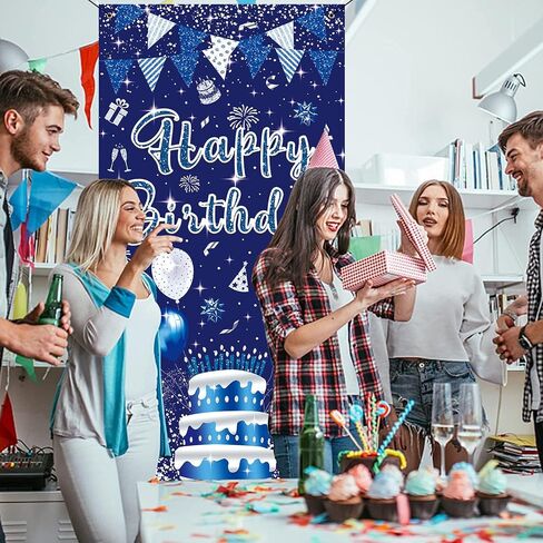 3x6ft Colorful Kids Birthday Party Door Banner Children Newborn Baby Shower Happy Birthday Background Balloons Candy Bar Gifts Backdrops Kids Celebration Party Decor in Saudi Arabia