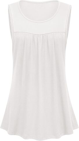 TECREW Womens Sleeveless Active Tank Tops Ruffle Loose Tunic Blouse Shirt in Kuwait