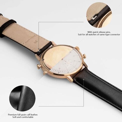 Gear S2 Classic Watch Band, Wollpo Premium Leather Bands with Bukle Spring Bar Replacement Watch Band for Samsung Gear S2 Classic Smartwatch (Leather, Black) in Saudi Arabia