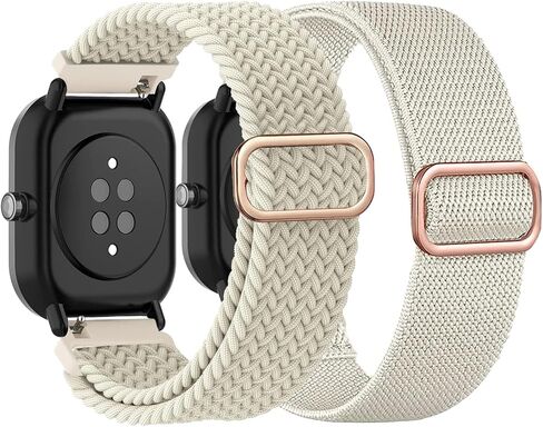 أحزمة ساعة من النايلون المضفر والمطاط متوافقة مع Amazfit GTS/GTS 2/GTS 2 mini/GTS 2e/GTS 3/GTS 4/GTS 4 mini، أشرطة قماشية مرنة لـ Amazfit Bip U Pro/Bip 3 Pro/Bip Lite للنساء والرجال in Kuwait