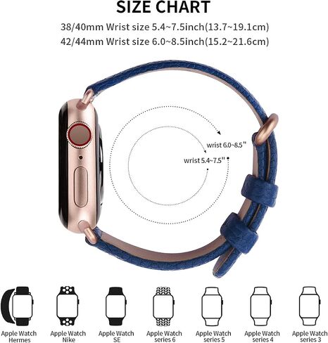 Fullmosa Compatible Apple Watch Band 49/45/44/42/41/40/38mm Premium Genuine Leather Replacement Strap, Compatible with Apple Watch SE Series ultra 2/9/8/7/6/5/4/3/2/1 for Men and Women in Saudi Arabia