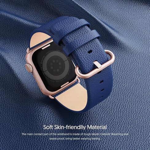 Fullmosa Compatible Apple Watch Band 49/45/44/42/41/40/38mm Premium Genuine Leather Replacement Strap, Compatible with Apple Watch SE Series ultra 2/9/8/7/6/5/4/3/2/1 for Men and Women in Saudi Arabia