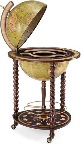 Waypoint Geographic Explora Bar Globe، قطر 16 بوصة، كرة عالمية أنيقة، كرة صغيرة لتخزين المشروبات الكحولية لديكور المنزل والمكتب، 36.56 بوصة ارتفاع × 23 بوصة عرض × 16 بوصة عمق، بني عسلي in Kuwait
