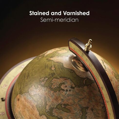 Waypoint Geographic Explora Bar Globe، قطر 16 بوصة، كرة عالمية أنيقة، كرة صغيرة لتخزين المشروبات الكحولية لديكور المنزل والمكتب، 36.56 بوصة ارتفاع × 23 بوصة عرض × 16 بوصة عمق، بني عسلي in Kuwait