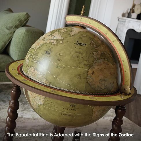 Waypoint Geographic Explora Bar Globe، قطر 16 بوصة، كرة عالمية أنيقة، كرة صغيرة لتخزين المشروبات الكحولية لديكور المنزل والمكتب، 36.56 بوصة ارتفاع × 23 بوصة عرض × 16 بوصة عمق، بني عسلي in Kuwait