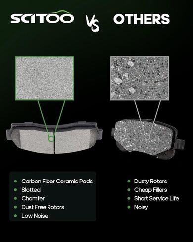 SCITOO Ceramic Pads, Front Brake Pads Brakes Kits fit for Chevy Equinox,Explorer,for Ford Explorer Sport Trac,Ranger,for Mazda B3000,B4000,for Mercury Mountaineer,for Pontiac Torrent,for Saturn Vue in Saudi Arabia