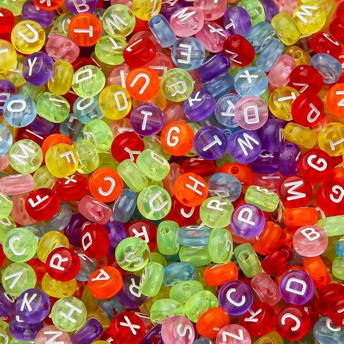 CYEENUT 1200pcs Letter Beads, Black with White Letter Beads,4x7 mm Acrylic Beads for DIY Jewelry and Bracelet Making(Black&White) in Saudi Arabia