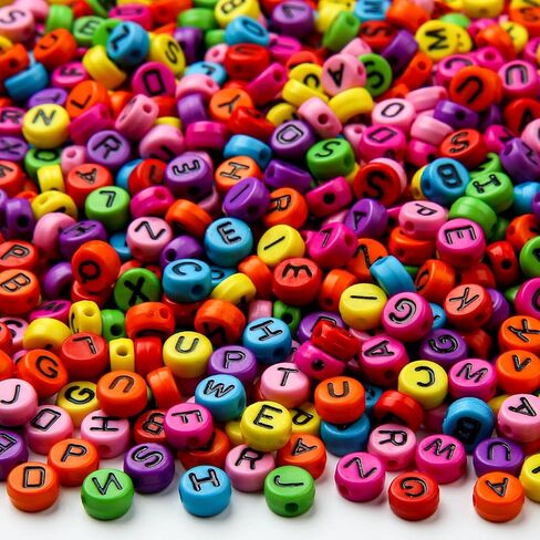 CYEENUT 1200pcs Letter Beads, Black with White Letter Beads,4x7 mm Acrylic Beads for DIY Jewelry and Bracelet Making(Black&White) in Saudi Arabia