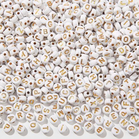 CYEENUT 1200pcs Letter Beads, Black with White Letter Beads,4x7 mm Acrylic Beads for DIY Jewelry and Bracelet Making(Black&White) in Saudi Arabia