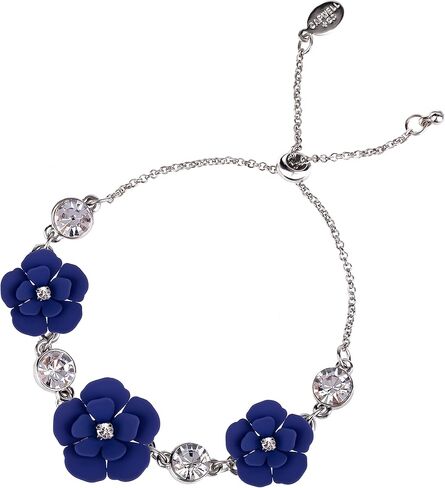 Capwell + Co Flower and Crystal Stone Statement Adjustable Slider Friendship Bracelet Fashion for Bridesmaid Women and Young Girls in Saudi Arabia