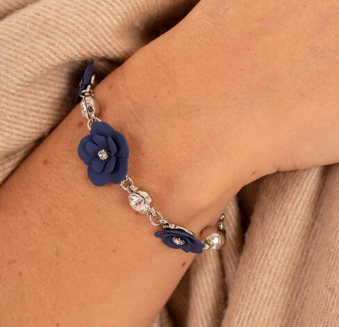 Capwell + Co Flower and Crystal Stone Statement Adjustable Slider Friendship Bracelet Fashion for Bridesmaid Women and Young Girls in Saudi Arabia