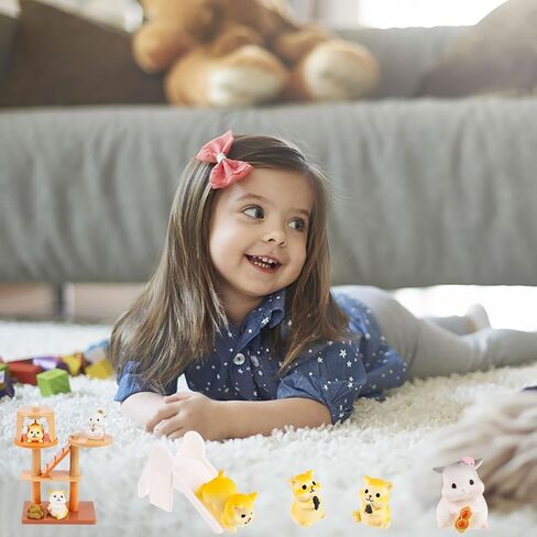 Hamster Figures Playset Toy 43 Pack Pet Pretend Play Toys Realistic Hamster Figurines Toys Plastic Hamster Care Role Play EduDogional Learning Playset Home Party Supplies Cake Toppers in Kuwait