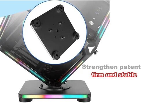 حافظة matx، حافظة itx/حافظة PC/زجاج مقسى فاخر/ ثلاثي الجوانب مع USB3.0x1، منفذ USB2.0x2 I/O/ARGB HUB متضمن (أسود بدون مراوح) in Kuwait