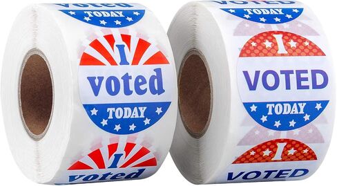 SAVITA 1000 Stickers I Voted Today Stickers, 1.5inch Round Self Adhesive Labels Stickers with Red, White, and Blue Circle, for Election Day (2 Rolls, 500 Stickers Per Roll) in Saudi Arabia