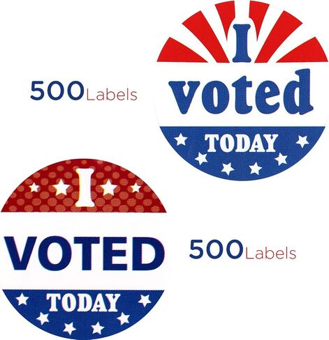 SAVITA 1000 Stickers I Voted Today Stickers, 1.5inch Round Self Adhesive Labels Stickers with Red, White, and Blue Circle, for Election Day (2 Rolls, 500 Stickers Per Roll) in Saudi Arabia